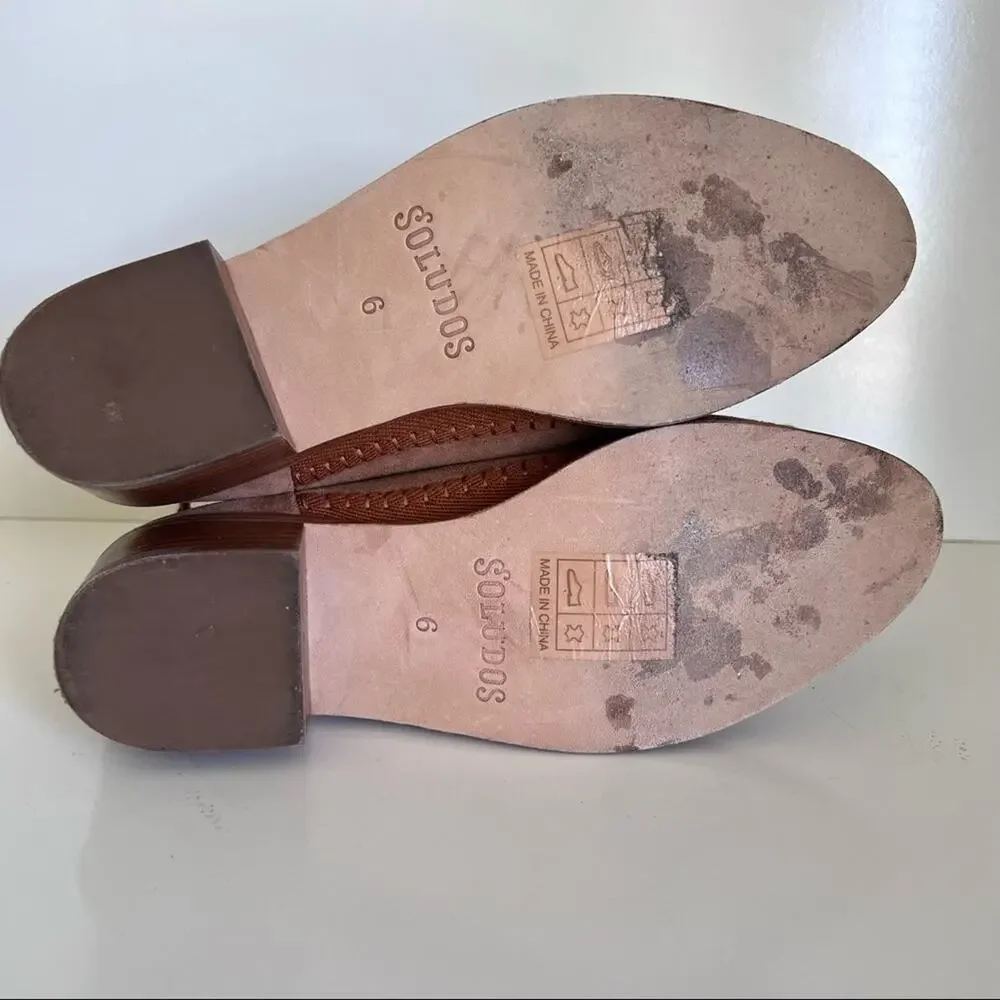 Soludos Women's Moccasin Hand-stitched Venetian Brown‎ Genuine Suede Booties